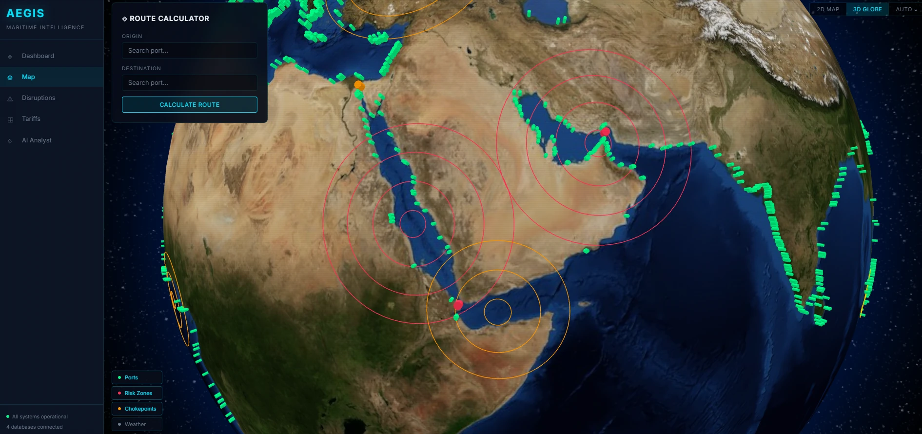 3D globe view