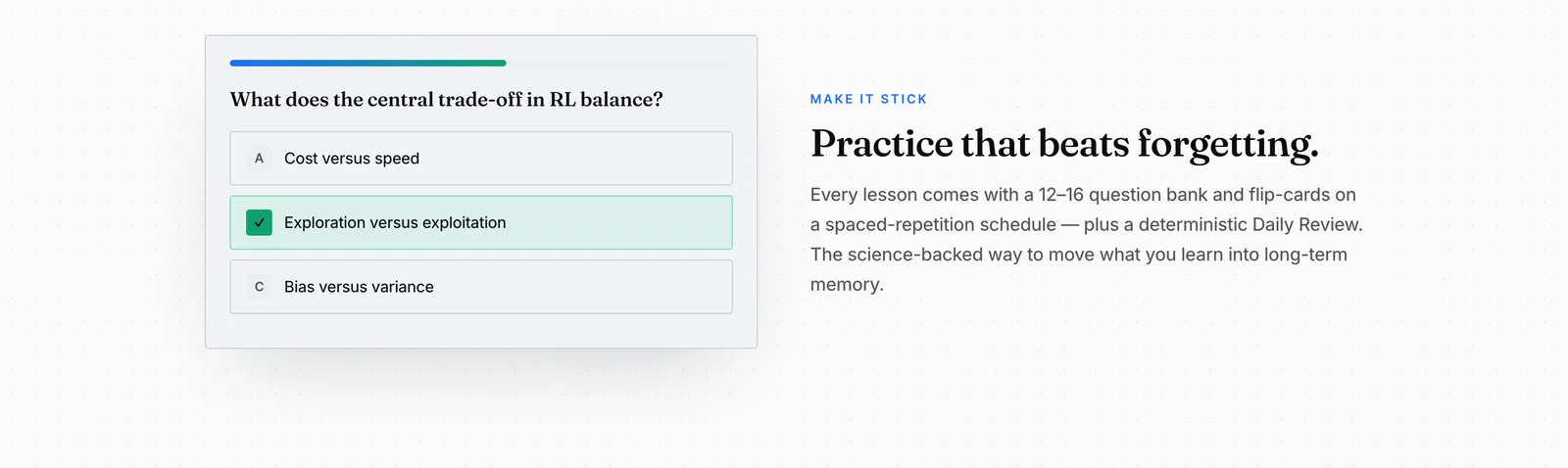 Practice that beats forgetting